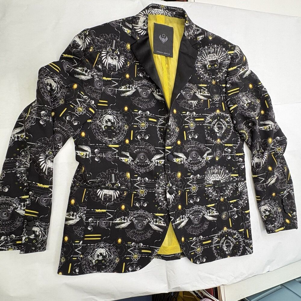 Frankie Morello Blazer Mens 54 Graphic Print Made In Italy Designer